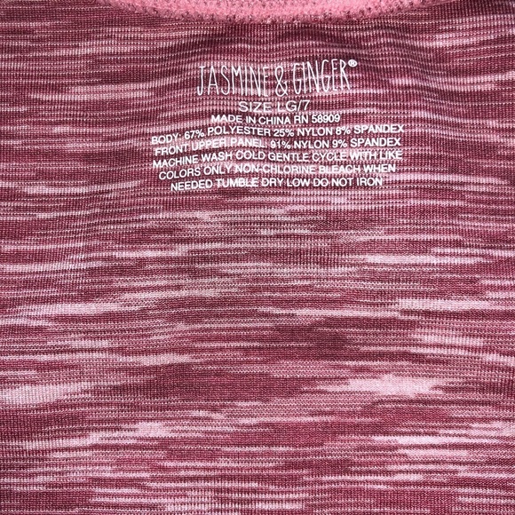 NWT Jasmine & Ginger Marled Green and Pink Seamless Longline 2 Bra Bundle size L - Picture 8 of 11